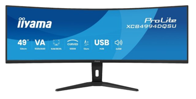 IIYAMA Monitor ProLite XCB4994DQSU-B1, 49", 5120 x 1440, 120 Hz, zakrivljeni, crni